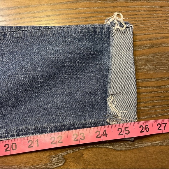 MOTHER Mid Rise Dazzler Ankle Fray Distressed Jeans - Picture 13 of 14